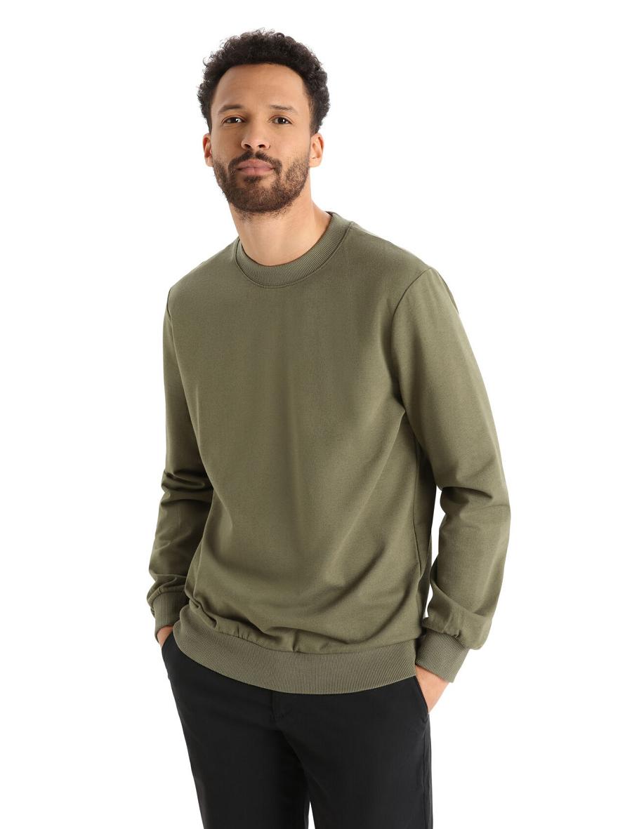 Men\'s Icebreaker Merino Central II Long Sleeve Sweatshirt Hoodie Loden | CA 1671OKIR